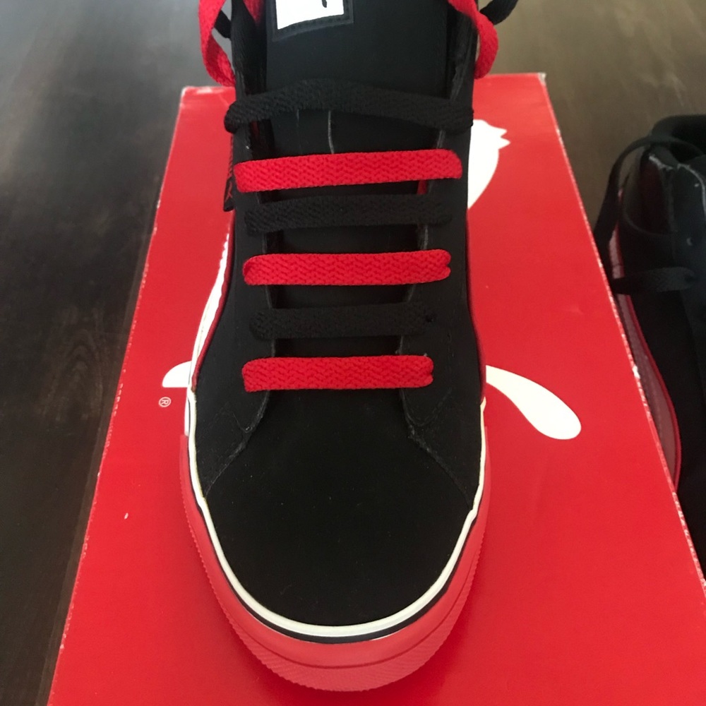 Puma Mid Vulc Black/White/High Risk Red Size 10
